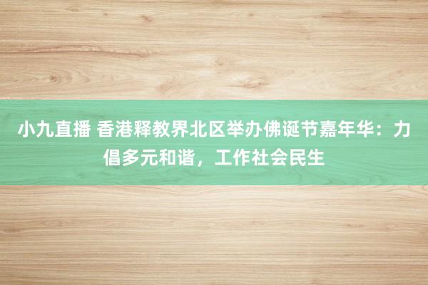 小九直播 香港释教界北区举办佛诞节嘉年华：力倡多元和谐，工作社会民生