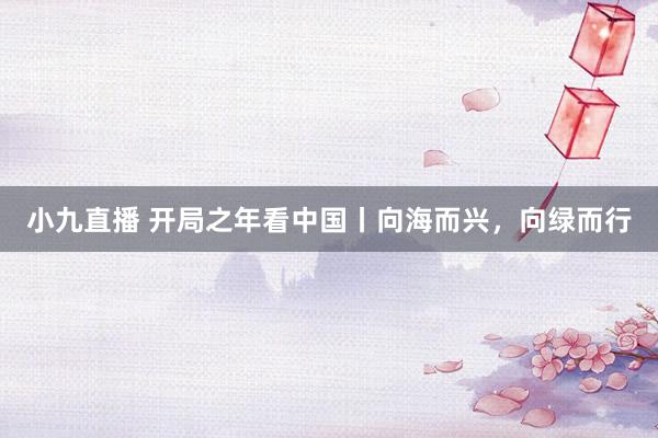 小九直播 开局之年看中国丨向海而兴，向绿而行