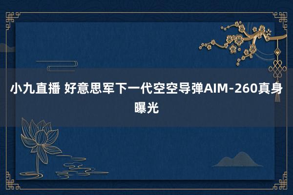 小九直播 好意思军下一代空空导弹AIM-260真身曝光