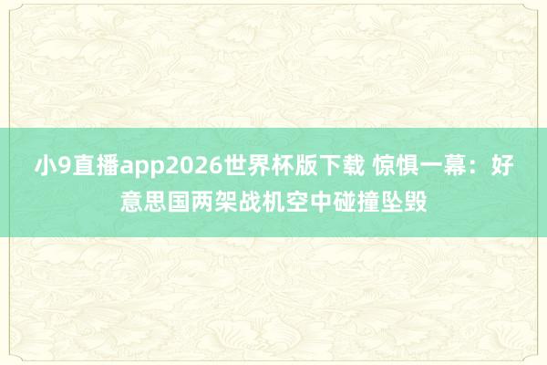 小9直播app2026世界杯版下载 惊惧一幕：好意思国两架战机空中碰撞坠毁