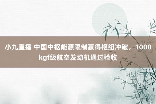 小九直播 中国中枢能源限制赢得枢纽冲破，1000kgf级航空发动机通过验收