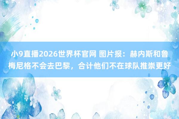 小9直播2026世界杯官网 图片报：赫内斯和鲁梅尼格不会去巴黎，合计他们不在球队推崇更好