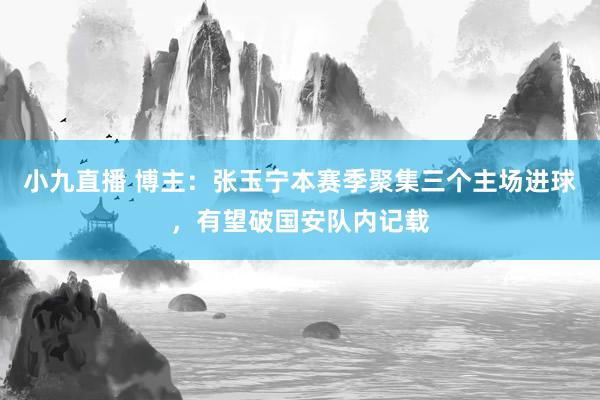 小九直播 博主：张玉宁本赛季聚集三个主场进球，有望破国安队内记载