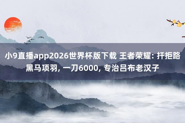 小9直播app2026世界杯版下载 王者荣耀: 扞拒路黑马项羽， 一刀6000， 专治吕布老汉子