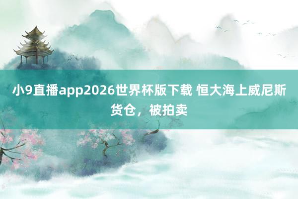 小9直播app2026世界杯版下载 恒大海上威尼斯货仓，被拍卖