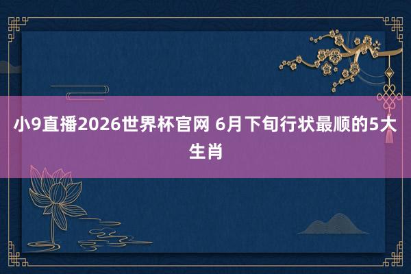 小9直播2026世界杯官网 6月下旬行状最顺的5大生肖