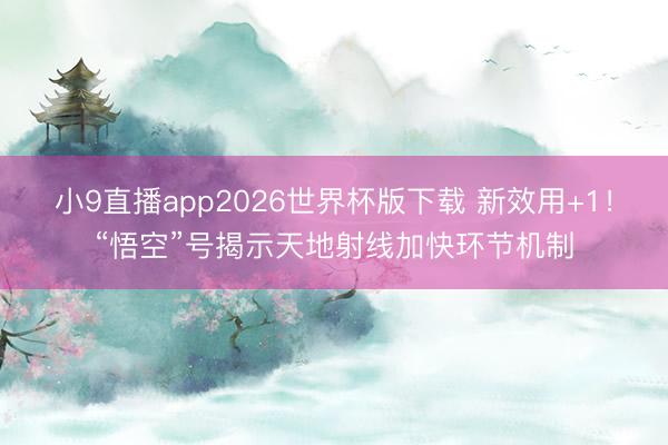 小9直播app2026世界杯版下载 新效用+1！“悟空”号揭示天地射线加快环节机制